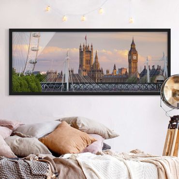 Bild mit Rahmen - Westminster Palace London - Panorama Querformat