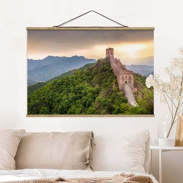 Stoffbild mit Posterleisten - Die unendliche Mauer von China - Querformat 3:2