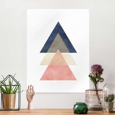 Glasbild - Drei Dreiecke - Hochformat