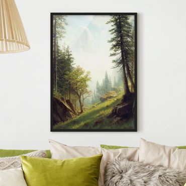 Bild mit Rahmen - Albert Bierstadt - In den Berner Alpen - Hochformat 3:4