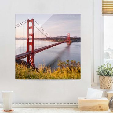 Golden Gate Bridge in San Francisco Stoffbild als Quadrat | Rollbilder bei  WALLART