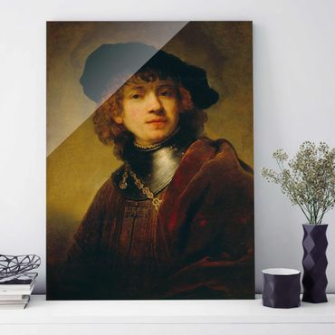 Glasbild - Kunstdruck Rembrandt van Rijn - Selbstbildnis - Hoch 3:4