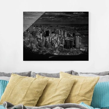 Glasbild - New York - Manhattan aus der Luft - Querformat 3:4