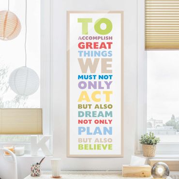 Glasbild - No.RS179 Great Things Bunt - Panorama Hoch