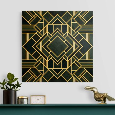 Leinwandbild - Art Deco Gold - Quadrat 1:1