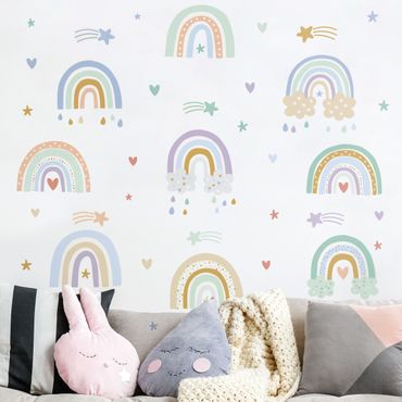 Wandtattoo - Regenbögen Pastell Set