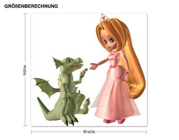 Wandsticker Drache & Prinzessin