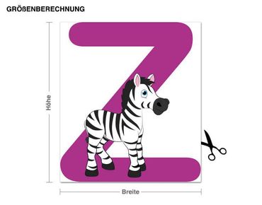 Wandsticker Kinder ABC - Zebra