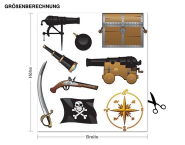 Wandsticker Piratenausrüstung