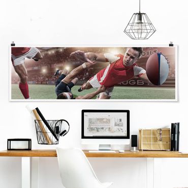 Poster - Rugby In Motion - Panorama Querformat