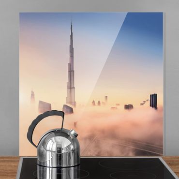 Glas Spritzschutz - Himmlische Skyline von Dubai - Quadrat - 1:1