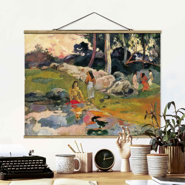 Stoffbild mit Posterleisten - Paul Gauguin - Flussufer - Querformat 4:3