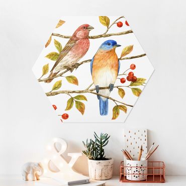 Hexagon Bild Forex - Vögel und Beeren - Hüttensänger