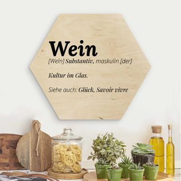 Hexagon Bild Holz - Die Definition von Wein