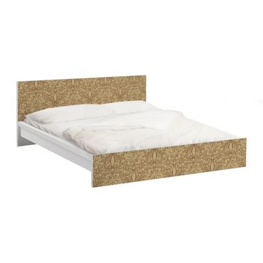 Möbelfolie für IKEA Malm Bett niedrig 180x200cm - Klebefolie Spirituelles Muster Beige