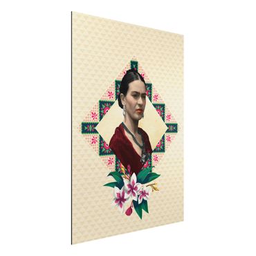 Alu-Dibond Bild - Frida Kahlo - Blumen und Geometrie