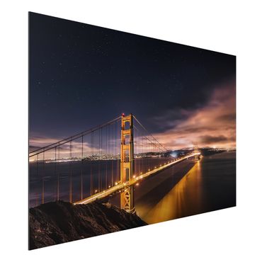 Alu-Dibond Bild - Golden Gate to Stars