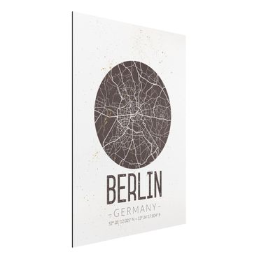 Alu-Dibond Bild - Stadtplan Berlin - Retro