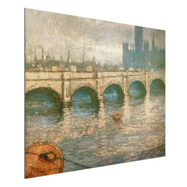 Alu-Dibond Bild - Claude Monet - Themsebrücke und Parlamentsgebäude in London