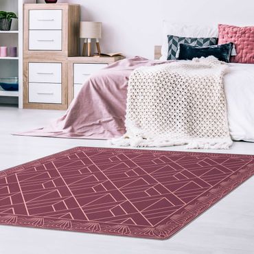 Teppich - Art Deco Schuppen Muster mit Bordüre