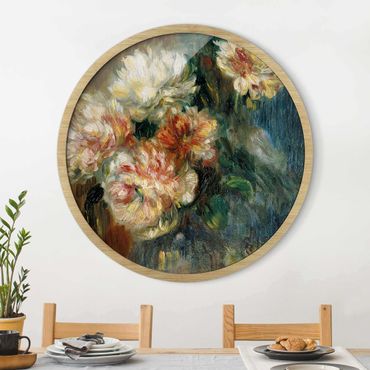 Rundes Gerahmtes Bild - Auguste Renoir - Vase Pfingstrosen