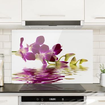 Spritzschutz Glas - Pink Orchid Waters - Querformat - 3:2