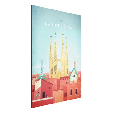 Aluminium Print - Reiseposter - Barcelona - Hochformat 4:3