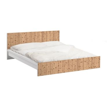 Möbelfolie für IKEA Malm Bett niedrig 140x200cm - Klebefolie Antique Whitewood