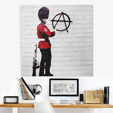 Leinwandbild - Banksy - Anarchist Soldier - Quadrat - 1:1