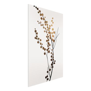 Forex Fine Art Print - Grafische Pflanzenwelt - Beeren Gold - Hochformat 3:2