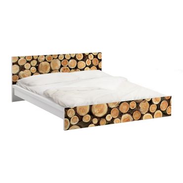 Möbelfolie für IKEA Malm Bett niedrig 160x200cm - Klebefolie No.YK18 Baumstämme