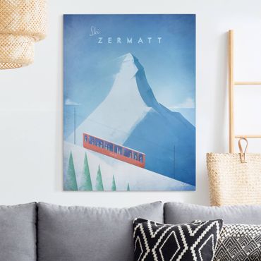 Leinwandbild - Reiseposter - Zermatt - Hochformat 4:3