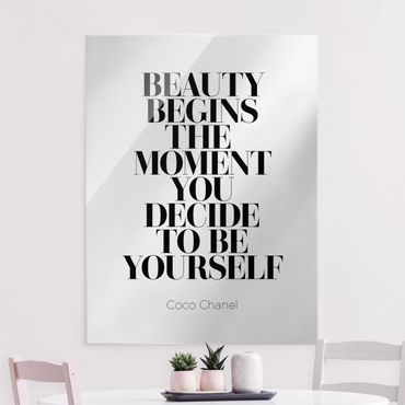 Glasbild - Be yourself Coco Chanel - Hochformat 4:3