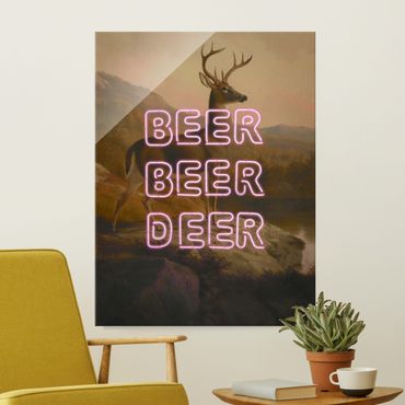 Glasbild - Beer Beer Deer - Hochformat 3:4