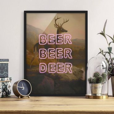 Bild mit Rahmen - Beer Beer Deer - Hochformat 3:4