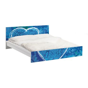 Möbelfolie für IKEA Malm Bett niedrig 140x200cm - Klebefolie Terra Azura