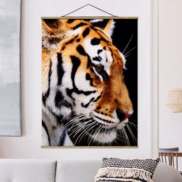 Stoffbild mit Posterleisten - Tiger Schönheit - Hochformat 3:4