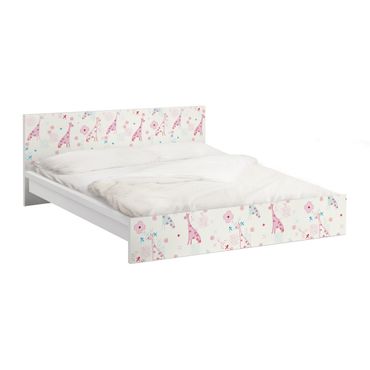 Möbelfolie für IKEA Malm Bett niedrig 160x200cm - Klebefolie Dreaming Giraffe