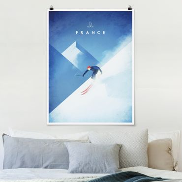 Poster - Reiseposter - Ski in Frankreich - Hochformat 4:3