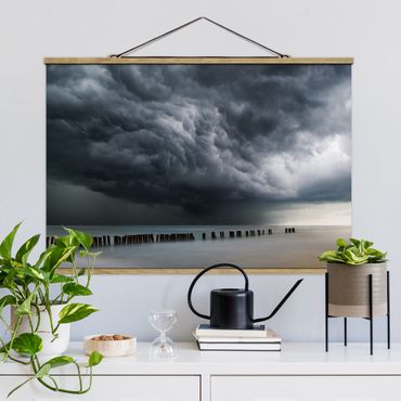 Stoffbild mit Posterleisten - Sturmwolken über der Ostsee - Querformat 3:2