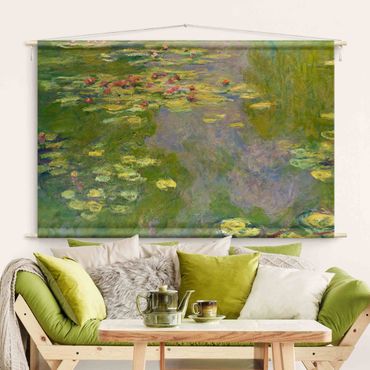 Wandteppich - Claude Monet - Grüne Seerosen - Hochformat 3:2