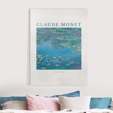 Leinwandbild - Claude Monet - Seerosen in Blau - Hochformat 3:4