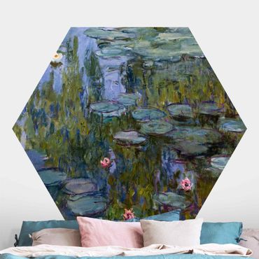 Hexagon Mustertapete selbstklebend - Claude Monet - Seerosen (Nympheas)