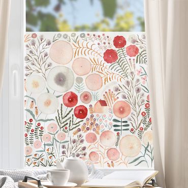 Fensterfolie - Sichtschutz - Claudia Voglhuber - Blumenmeer Rot - Fensterbilder