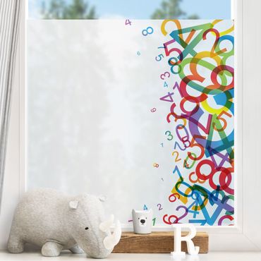 Fensterfolie - Sichtschutz - Colourful Numbers - Fensterbilder