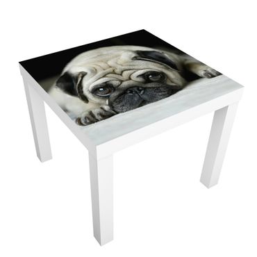 Möbelfolie für IKEA Lack - Klebefolie Pug Loves You