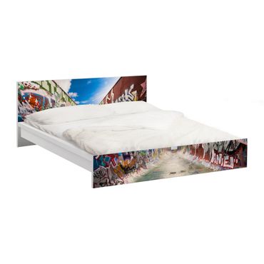 Möbelfolie für IKEA Malm Bett niedrig 180x200cm - Klebefolie Skate Graffiti