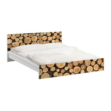 Möbelfolie für IKEA Malm Bett niedrig 140x200cm - Klebefolie No.YK18 Baumstämme