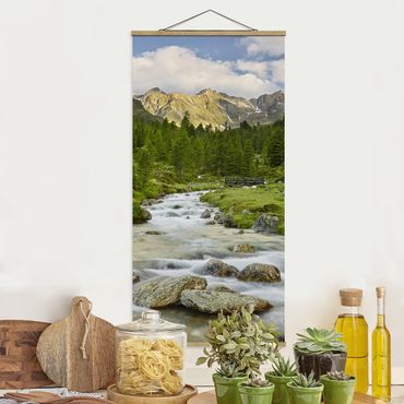 Stoffbild mit Posterleisten - Debanttal Nationalpark Hohe Tauern - Hochformat 1:2