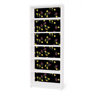 Möbelfolie für IKEA Billy Regal - Klebefolie Mille fleurs Muster